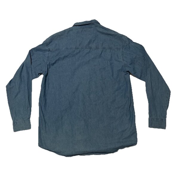 Vintage Nashville Denim Embroidered Trucker Jean Shirt Mens Large 90s USA TN - Picture 5 of 11